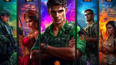 Five dramatic phone screens showing soldier queen and exotic characters for live games